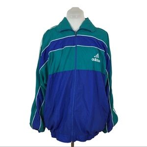 Vintage 90s XL Adidas full zip windbreaker jacket